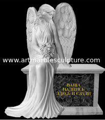 China Estátuas de mármore branco de Ângulo Ocidental / Escultura de pedra de anjo fornecedor