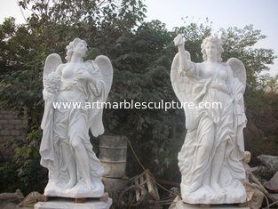 China Estátuas de mármore de quatro anjos em tamanho real para decoração de jardim, fornecedor de esculturas de mármore da China fornecedor