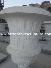 China Vaso de flores de mármore branco para jardim fornecedor