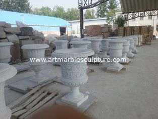 China Vaso de flores de mármore branco para jardim fornecedor