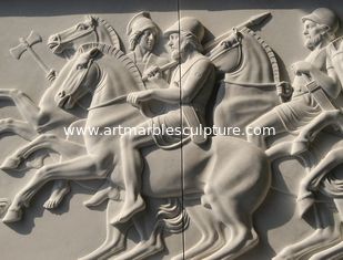 China relevo em mármore, painel de mármore esculpido à mão, polido, relevo para cliente europeu fornecedor