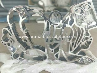 China escultura de aço inoxidável polido espelho para estúdio de arte, fornecedor de escultura de aço inoxidável da China fornecedor