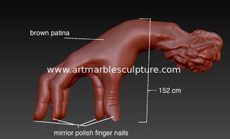 China Escultura de bronze Patina Knuckle hand para estúdios de arte americanos, fornecedor de esculturas de bronze da China fornecedor