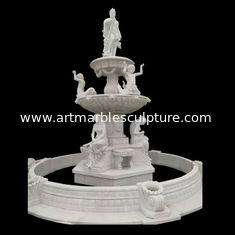 China Jardim Freestanding fonte de pedra de mármore com piscina, fornecedor de escultura de mármore de china fornecedor