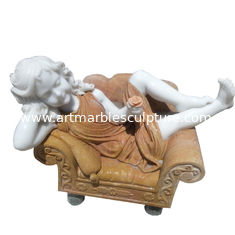 China Escultura de mármore infantil, escultura de mármore colorida para jardim, fornecedor de esculturas da China fornecedor