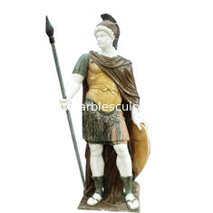 China Estátua clássica grega de homem de pedra, escultura masculina de mármore com escudo, fornecedor de escultura em pedra da China fornecedor