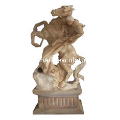 China Grande Homem de Mármore montado num cavalo de pedra escultura de jardim,China escultura de pedra escultura fornecedor fornecedor
