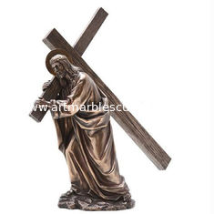 China Religião Grande metal Jesus cruz escultura de bronze, estátuas de bronze personalizadas, China fornecedor de escultura fornecedor