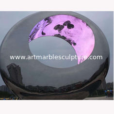 China Projeto de escultura redonda de metal grande ao ar livre em aço inoxidável, Fornecedor de escultura em aço inoxidável fornecedor