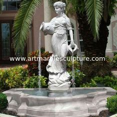 China Fonte de estátua de escultura em pedra, escultura em mármore branco, fontes de água, fornecedor de escultura em pedra fornecedor