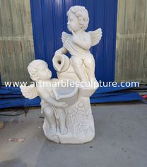 China Jardim pedra estatuas de anjos meninos de mármore esculturas esculpidas à mão de anjos, fornecedores de escultura em pedra fornecedor