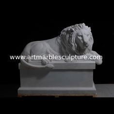 China Estátuas de leão de mármore de estúdio de arte personalizadas de alta qualidade, fornecedor de esculturas de entalhe em pedra da China fornecedor