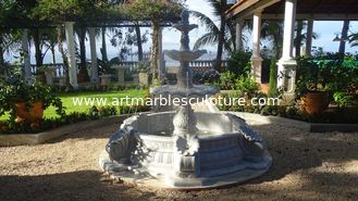 China Fontes de pedra branca para jardim, fontes de pedra de mármore branco para casa, fonte de pedra para parque, fornecedor de esculturas em pedra da China fornecedor