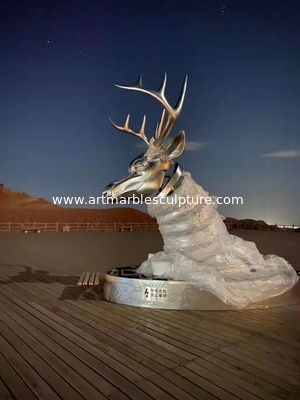 Esculturas de aço inoxidável polido espelho para exposição, estátua de metal personalizada, fornecedor de esculturas de aço inoxidável fornecedor