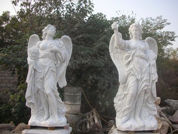 Estátuas de mármore de quatro anjos em tamanho real para decoração de jardim, fornecedor de esculturas de mármore da China fornecedor