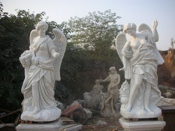 Estátuas de mármore de quatro anjos em tamanho real para decoração de jardim, fornecedor de esculturas de mármore da China fornecedor