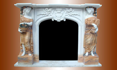 Lareira de estátua de mármore natural, fornecedor de lareiras de escultura em pedra da China, lareira decorativa para interiores fornecedor