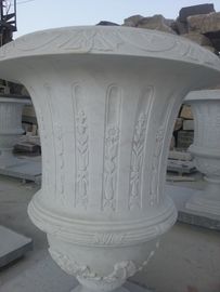 Vaso de flores de mármore branco para jardim fornecedor