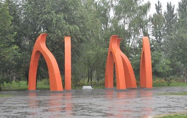 Escultura de paisagem em aço inoxidável com pintura, escultura de aço inoxidável de paisagem quadrada fornecedor