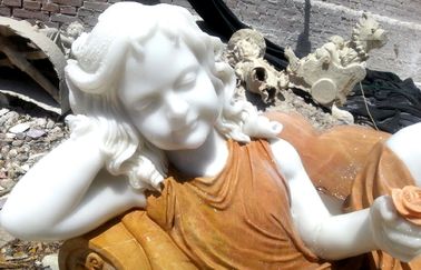 estátua de menina adormecida em cadeira de mármore polido/escultura de pedra natural fornecedor