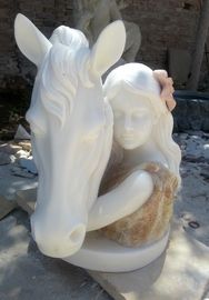 Escultura de usar uma flor e busto de cavalo / Estátua de polimento da natureza fornecedor