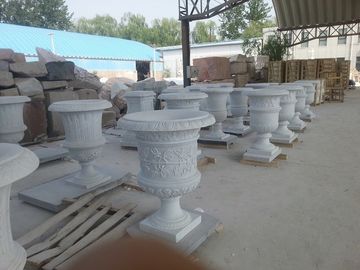 Vaso de flores de mármore branco para jardim fornecedor