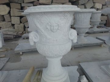Vaso de flores de mármore branco para jardim fornecedor
