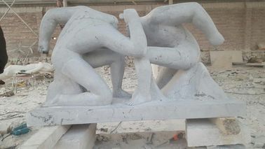 Esculptura de mármore de homens lutadores, esculturas de exposição, fornecedor de esculturas de pedra da China fornecedor