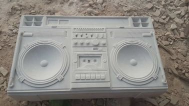 Escultura de boombox em mármore branco, Escultura de mármore personalizada para exposição, Fornecedor de escultura em pedra da China fornecedor