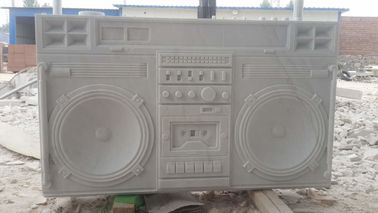 Escultura de boombox em mármore branco, Escultura de mármore personalizada para exposição, Fornecedor de escultura em pedra da China fornecedor