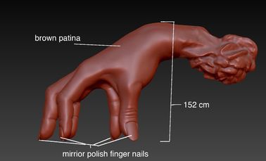 Escultura de bronze Patina Knuckle hand para estúdios de arte americanos, fornecedor de esculturas de bronze da China fornecedor