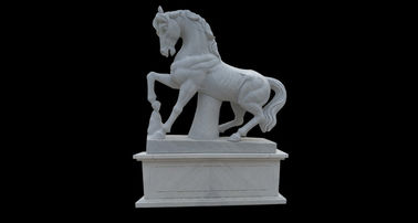 Estátua de cavalo de mármore de jardim ao ar livre em tamanho real, esculturas de cavalo de pedra para parque fornecedor