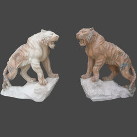 Escultura de tigre de mármore de jardim de escultura de pedra ao ar livre, fornecedor de escultura de pedra da China fornecedor