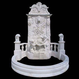 Jardim Freestanding fonte de pedra de mármore com piscina, fornecedor de escultura de mármore de china fornecedor