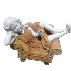 Escultura de mármore infantil, escultura de mármore colorida para jardim, fornecedor de esculturas da China fornecedor