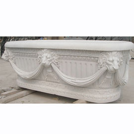 Banheira de mármore branco para decoração de casa com escultura de cabeça de leão para banheiro, fornecedor de esculturas da China fornecedor
