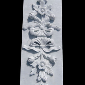 Painéis de entalhe de flores em relevo de parede de pedra de mármore com polimento, fornecedor de escultura de entalhe em pedra da China fornecedor