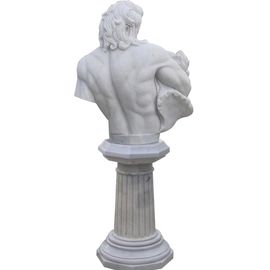 Estátua de busto de homem com esculturas de mármore de leão, fornecedor de escultura em pedra da China fornecedor