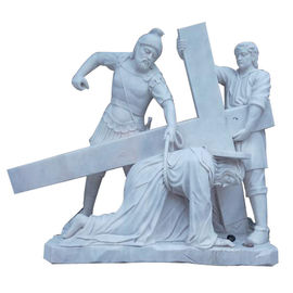 Religião Cristã Pedra Jesus cruz escultura em mármore, China fornecedor de escultura em pedra fornecedor