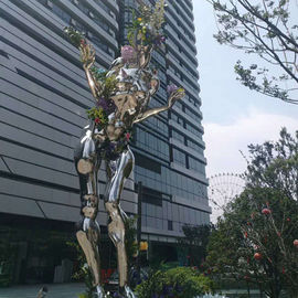 Espelho polido homem escultura de aço inoxidável com verniz,fornecedor de esculturas de aço inoxidável fornecedor