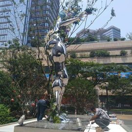 Espelho polido homem escultura de aço inoxidável com verniz,fornecedor de esculturas de aço inoxidável fornecedor