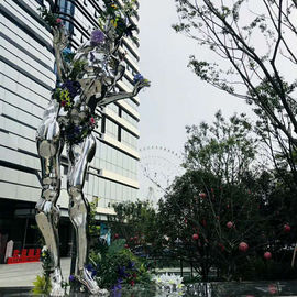Espelho polido homem escultura de aço inoxidável com verniz,fornecedor de esculturas de aço inoxidável fornecedor