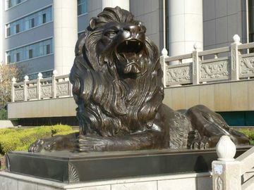 Esculptoria de bronze de leões sentados em exteriores, estátuas de bronze personalizadas, fornecedor de esculturas da China fornecedor