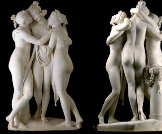Esculturas de mármore das três graças em pedra esculpida para museu, fornecedor de esculturas em pedra fornecedor