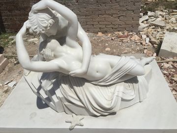 Estátua de casal de pedra Psique ressuscitada pelo beijo do amor escultura de mármore, fornecedor de escultura de pedra fornecedor
