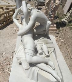 Estátua de casal de pedra Psique ressuscitada pelo beijo do amor escultura de mármore, fornecedor de escultura de pedra fornecedor