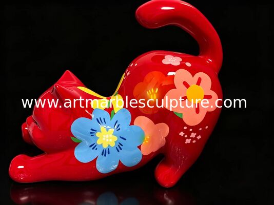 resin sculpture, animal scul[ture ,cat sculpture painting sculpture Customized sculptures supplier fornecedor