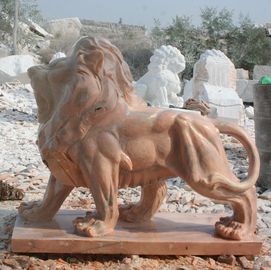 Natureza Estatuas de leões esculpidas em pedra escultura de animais em mármore rosa fornecedor de esculturas em pedra fornecedor