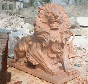 Natureza Estatuas de leões esculpidas em pedra escultura de animais em mármore rosa fornecedor de esculturas em pedra fornecedor