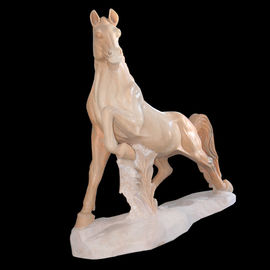 Escultura de cavalo em pedra natural entalhada em mármore rosa, escultura de animal, fornecedor de entalhes em pedra fornecedor